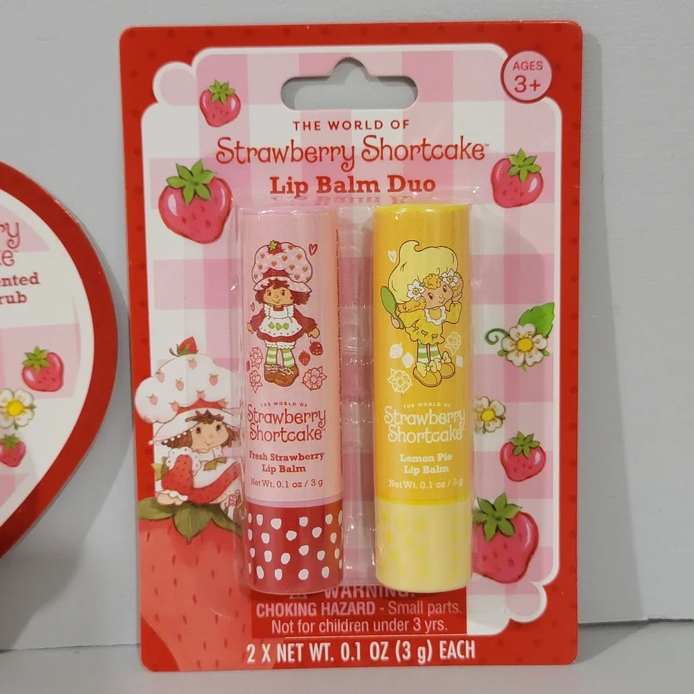 Strawberry Shortcake Lip Care Bundle Gloss Balm Sugar Scrub 4pc Set New